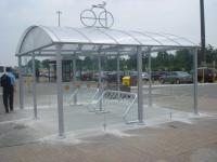 Covered bike parking at Ajax GO station