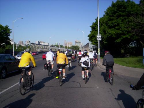 Cyclists on the Danforth