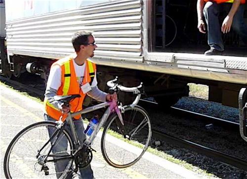 loading the bike train