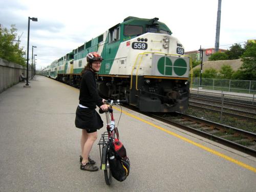 Bike on Exhibition GO Train Platform