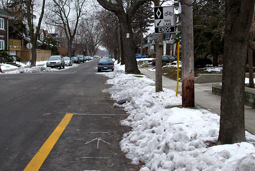 Chester Hill Road bike lane: End of the lane