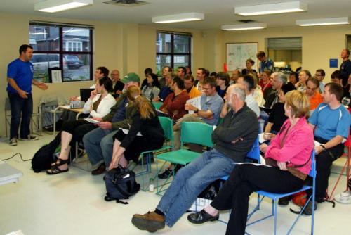 Yikes, Ward 29 Bikes Tom Flaherty's first Powerpoint presentation! 