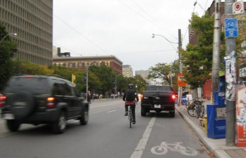 Truck Blocking College St. Bike Lane