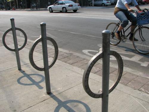 Bike parking on College. (Wikimedia/Xavier Snelgrove)