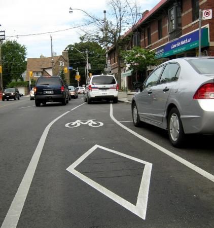 A different cop car, but same bike lane 