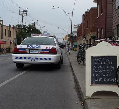 Everyone loves to park in the bike lane